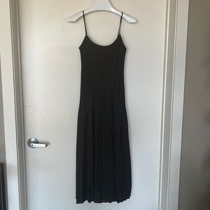 Vince Pleated Spaghetti Strap Midi Dress